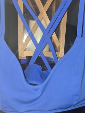 Athleta Bright Blue Active Bra with Scoop Neck